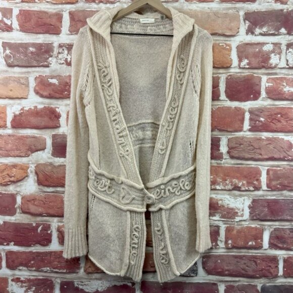 Anthropologie Sleeping On Snow Ode Sonnet Cardigan Sweater Women's M Embroidered - Picture 7 of 9